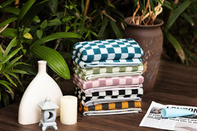Madi-Cadi hand towels in black checkered pattern add elegance to any room.