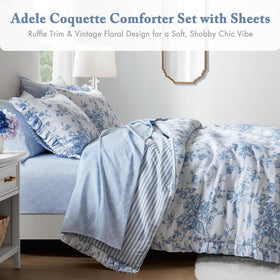 Adele comforter reverse stripe view, offering two looks in one