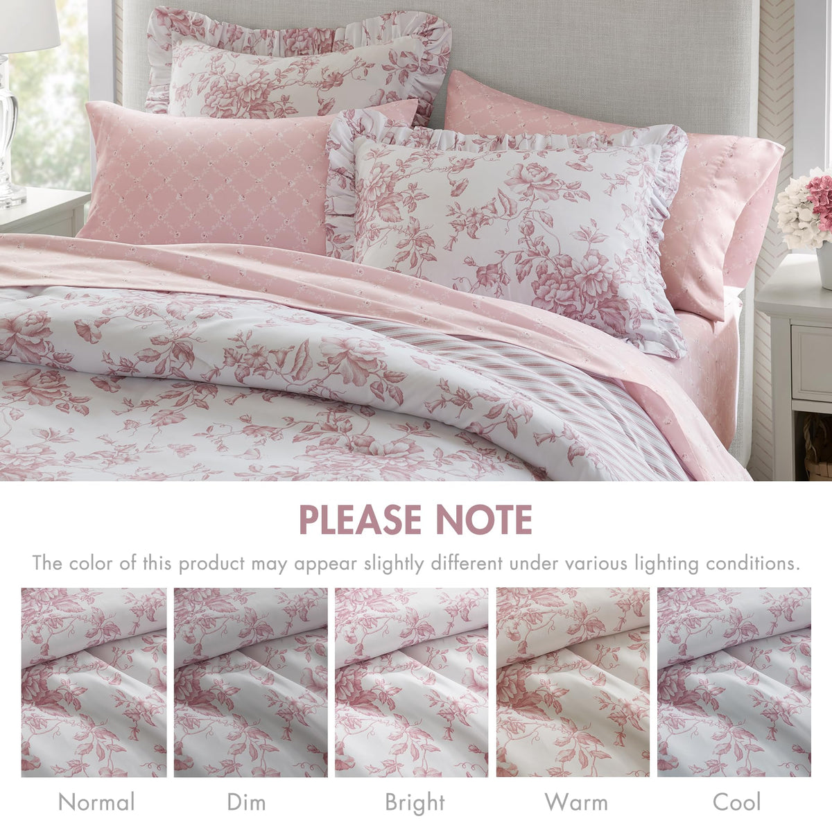 Madison Park Adele pillow sham complements floral bedding with a soft finish