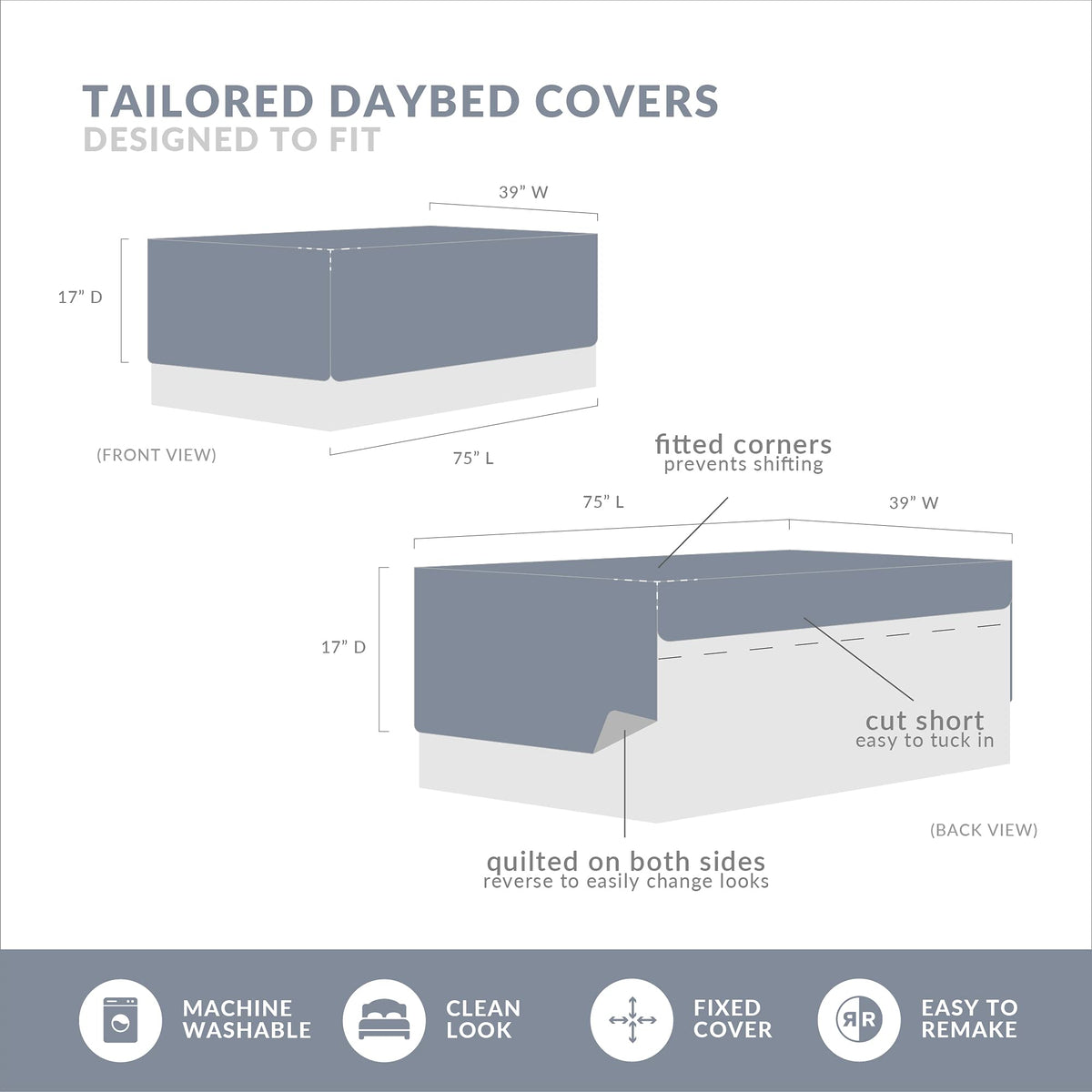 Madison Park all-season daybed cover delivers versatile comfort year-round.