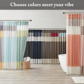 Madison Park Amherst pleated detail enhances texture in a contemporary bath.