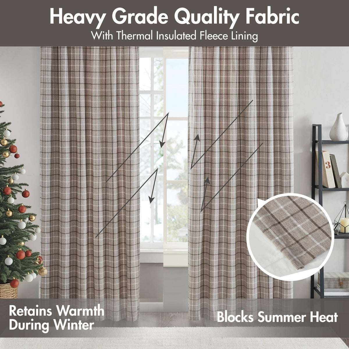 Madison Park Anaheim fleece lining adds privacy and warmth