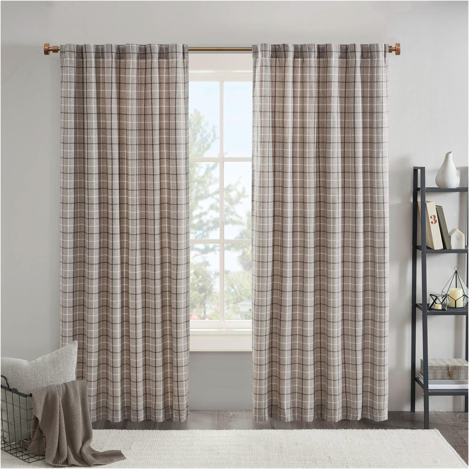 Madison Park Anaheim plaid curtain with rod pocket for easy hanging