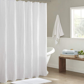 Madison Park Arlo bath shower curtain with texture weave for spa like bathroom
