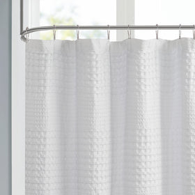 Waffle weave fabric adds depth and drape to the Arlo curtain