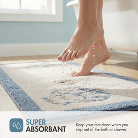 Close-up of Bayside tufted surface showing cotton softness and absorbent fabric.