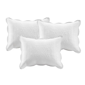 Madison Park embroidered pillow provides refined accent and comfort.