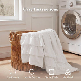 Grace White curtain is machine washable for easy care
