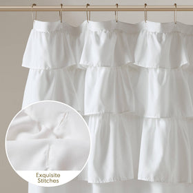 Grace White curtain woven polyester offers durability and color retention