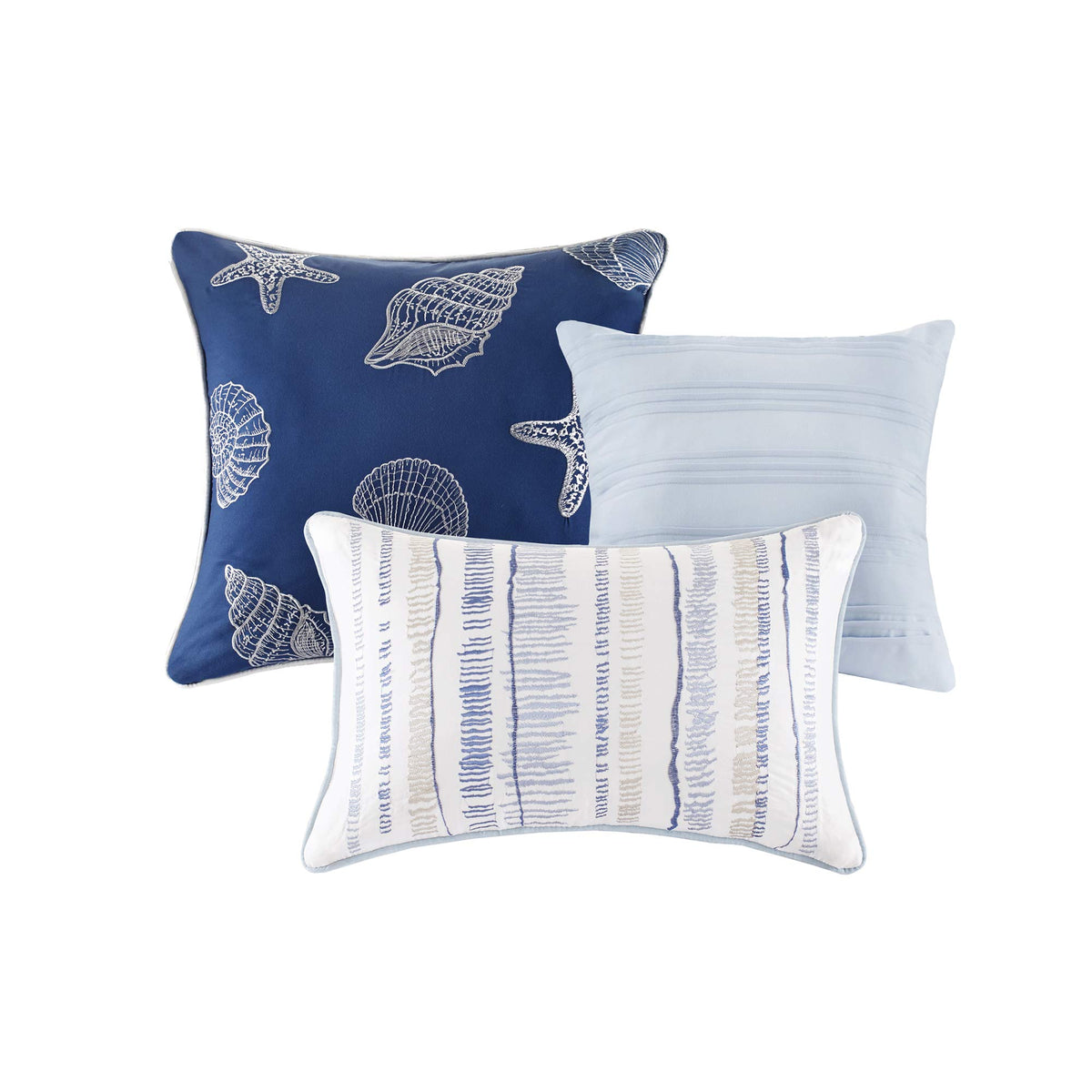 Madison Park Marina king sham completes the coordinated coastal look