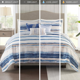 Madison Park Marina quilted shams paired with the coverlet for coordinated styling.