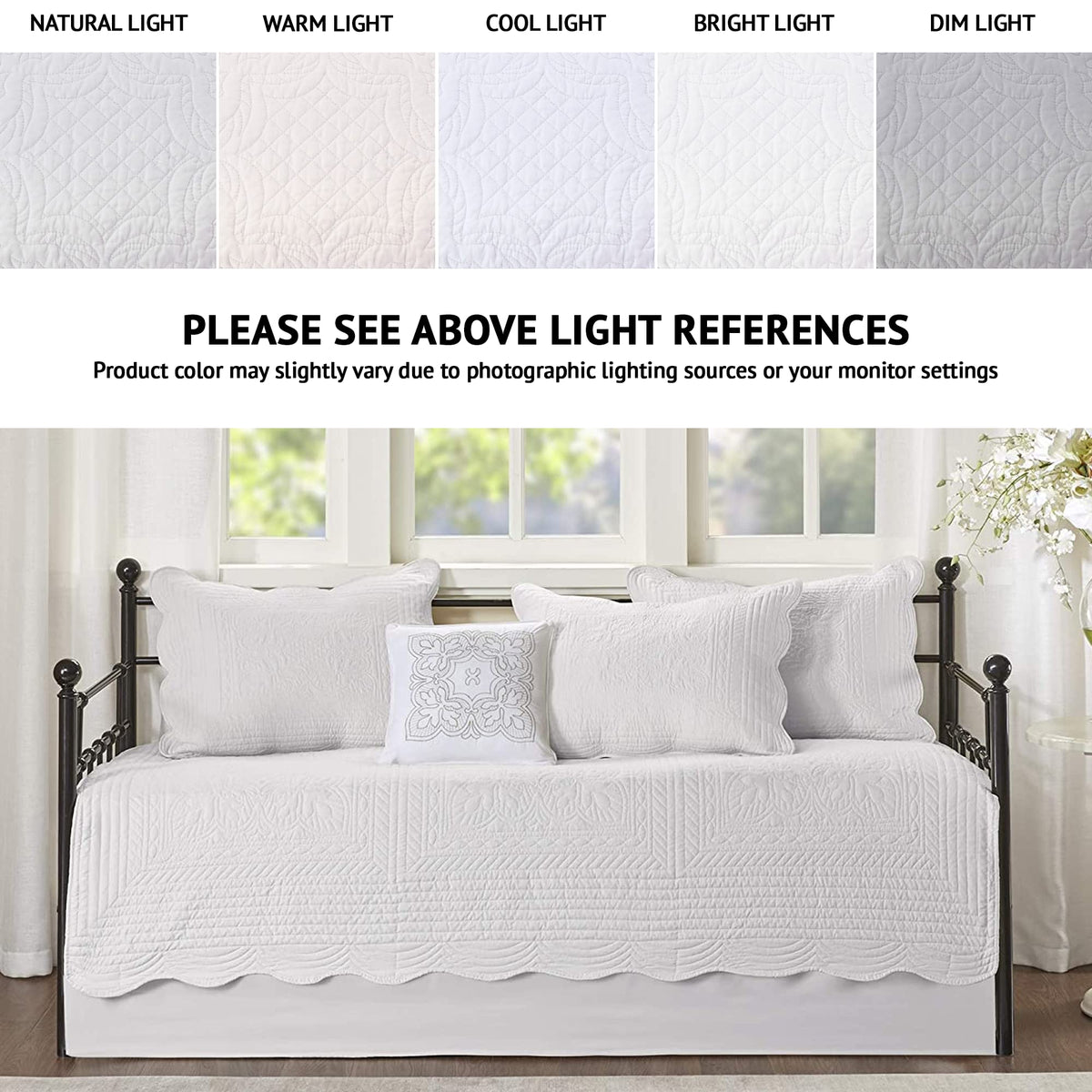 Madison Park scalloped-edge decorative pillow elevates cottage-style décor.