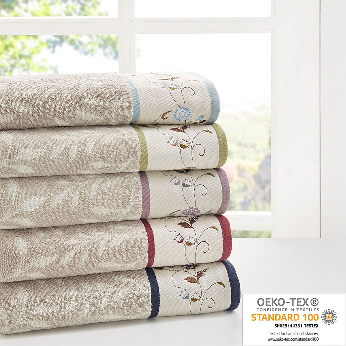 Madison Park Serene hand towels measure 16x28 for daily use