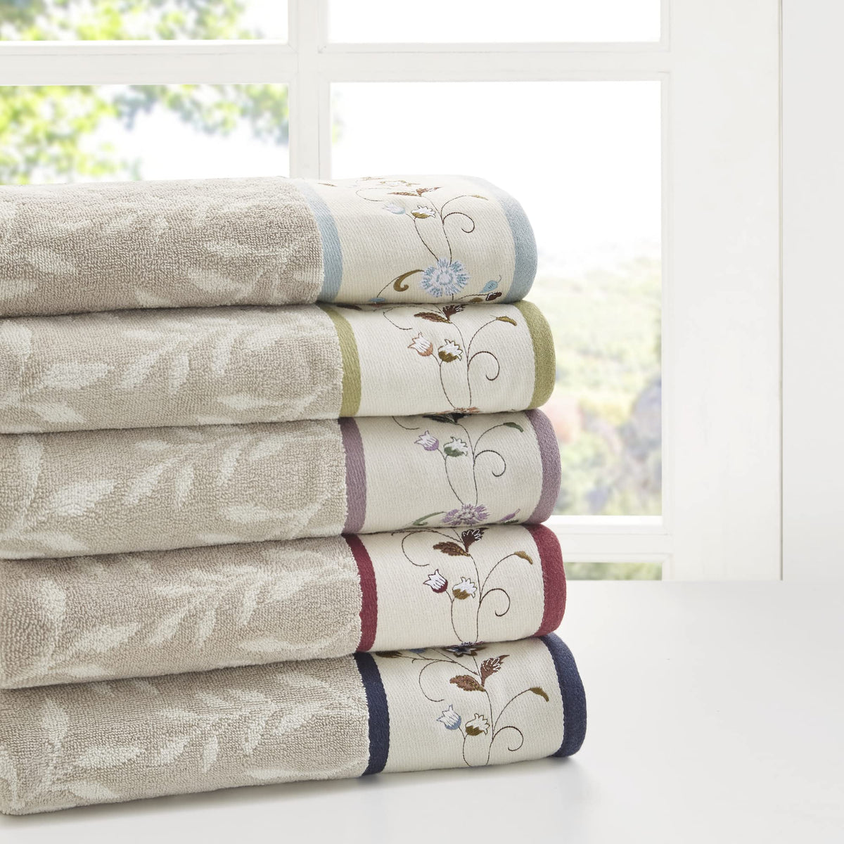 Madison Park Serene machine washable towels simplify laundry and care