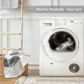 Madison Park Spa Curtain is easy to care for and machine washable.