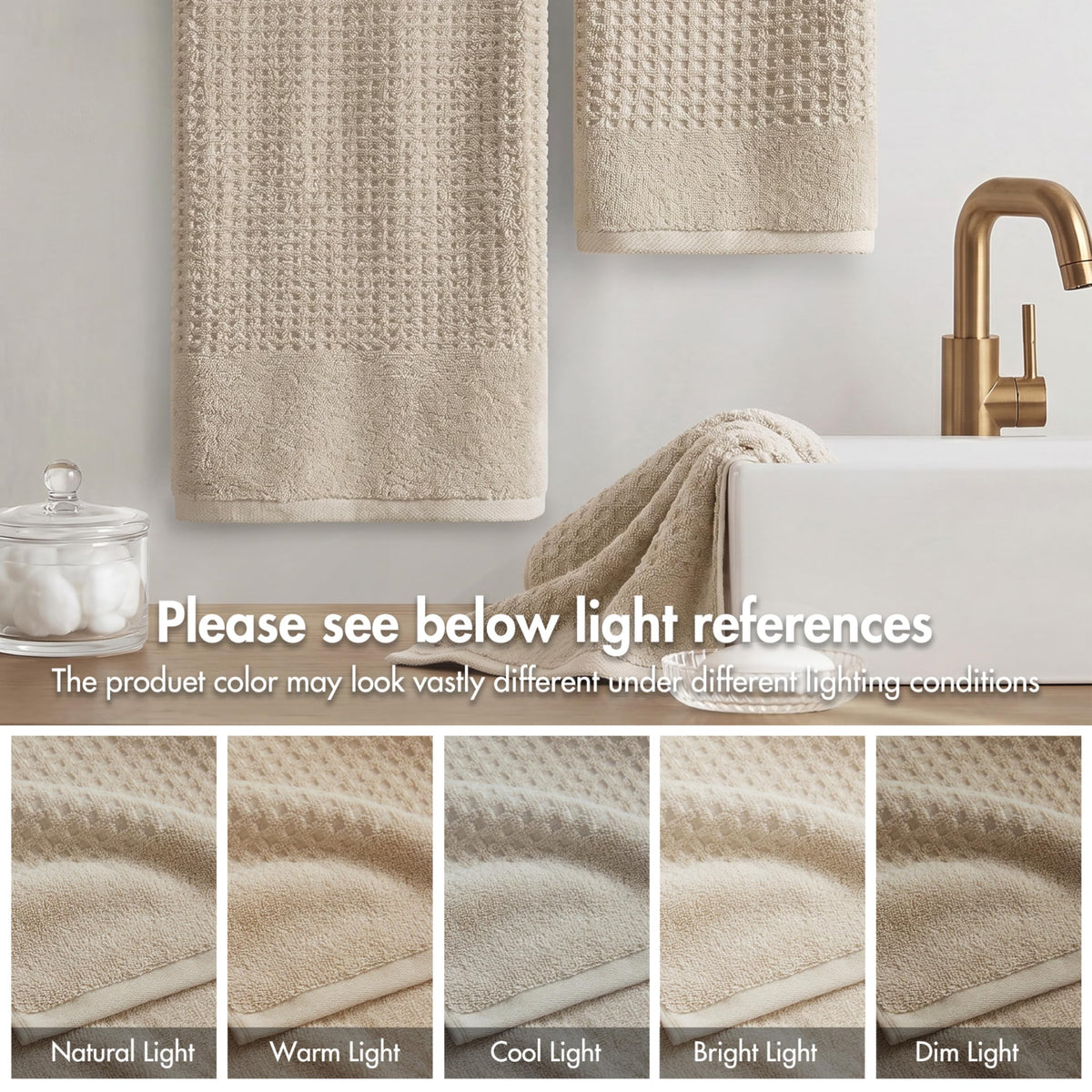 Quick-dry design of Madison Park Spa waffle towels keeps linens fresh
