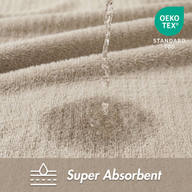 Detail of velour dobby cuff on Madison Park Spa towels for stylish contrast