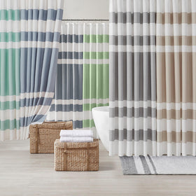 Madison Park Spa Waffle Curtain at standard 72x72 size.