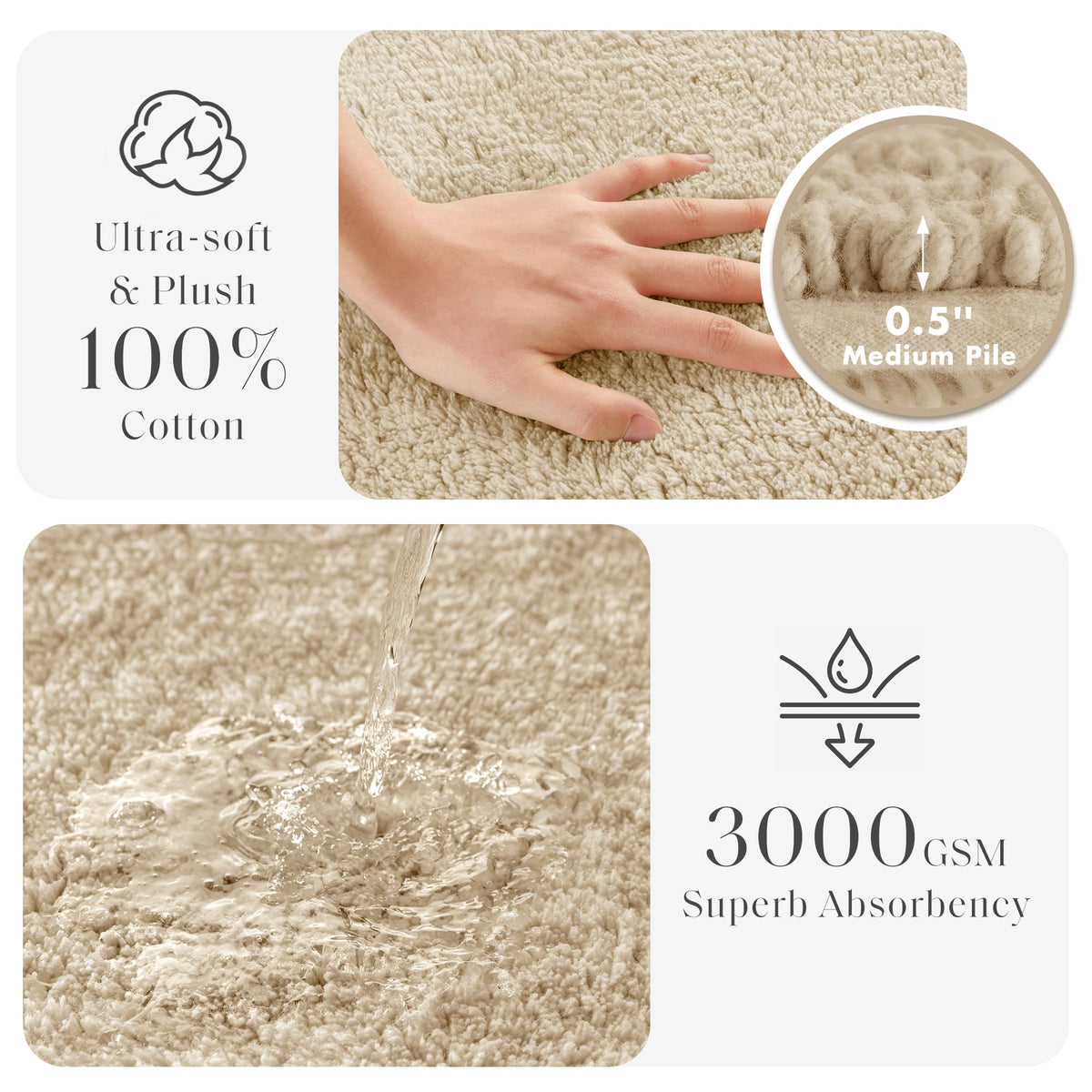 Madison Park Splendor machine-washable bath rug for easy cleaning