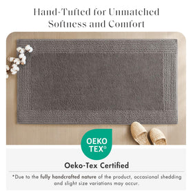 Bathroom display showing 20x30 inch Splendor rug fit
