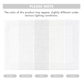 White Madison Park Splendor luxury bath rug complements classic bathroom decor.
