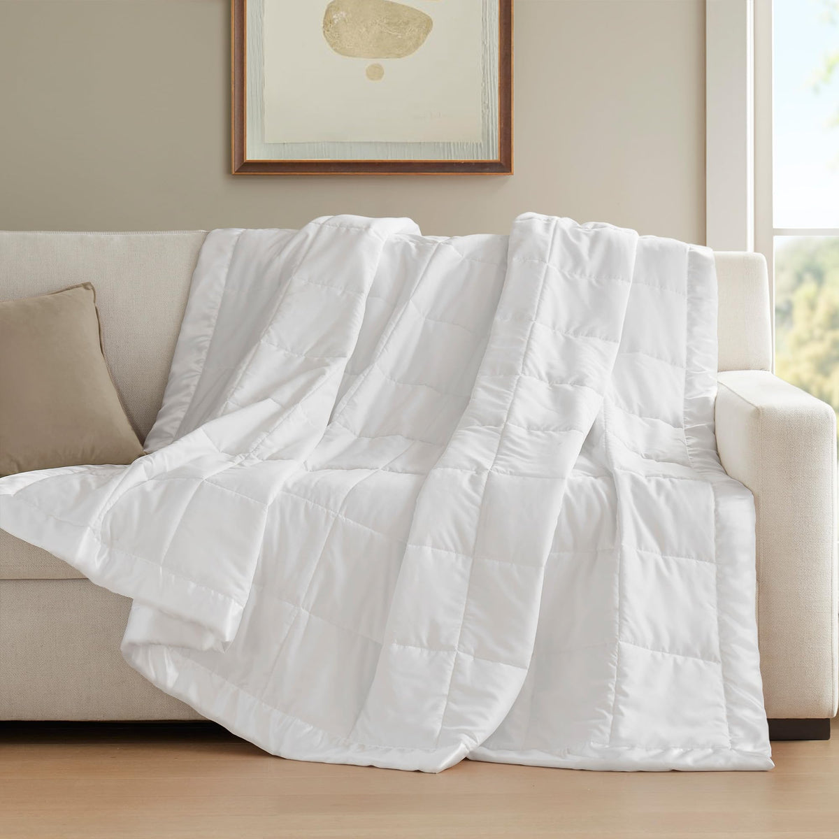Madison Park Windom all-season use shown as versatile bed layer