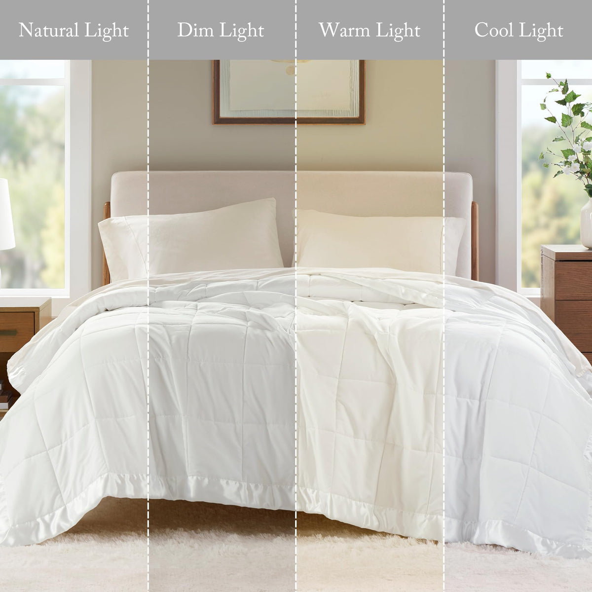 Madison Park Windom king-size white blanket on bed