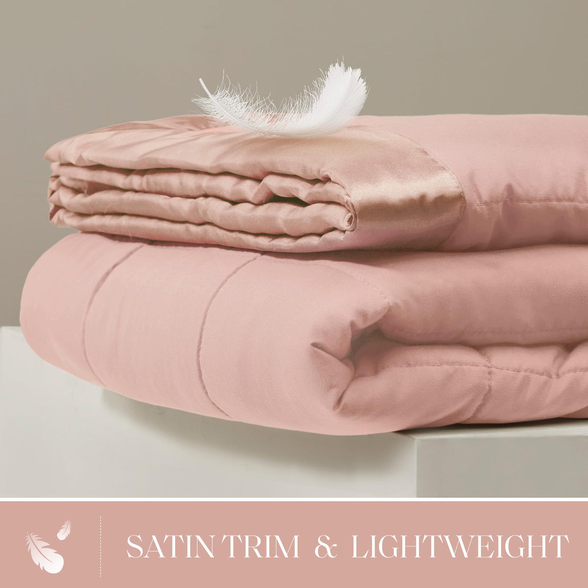 Satin trim detail on the Windom blanket for a luxe everyday look
