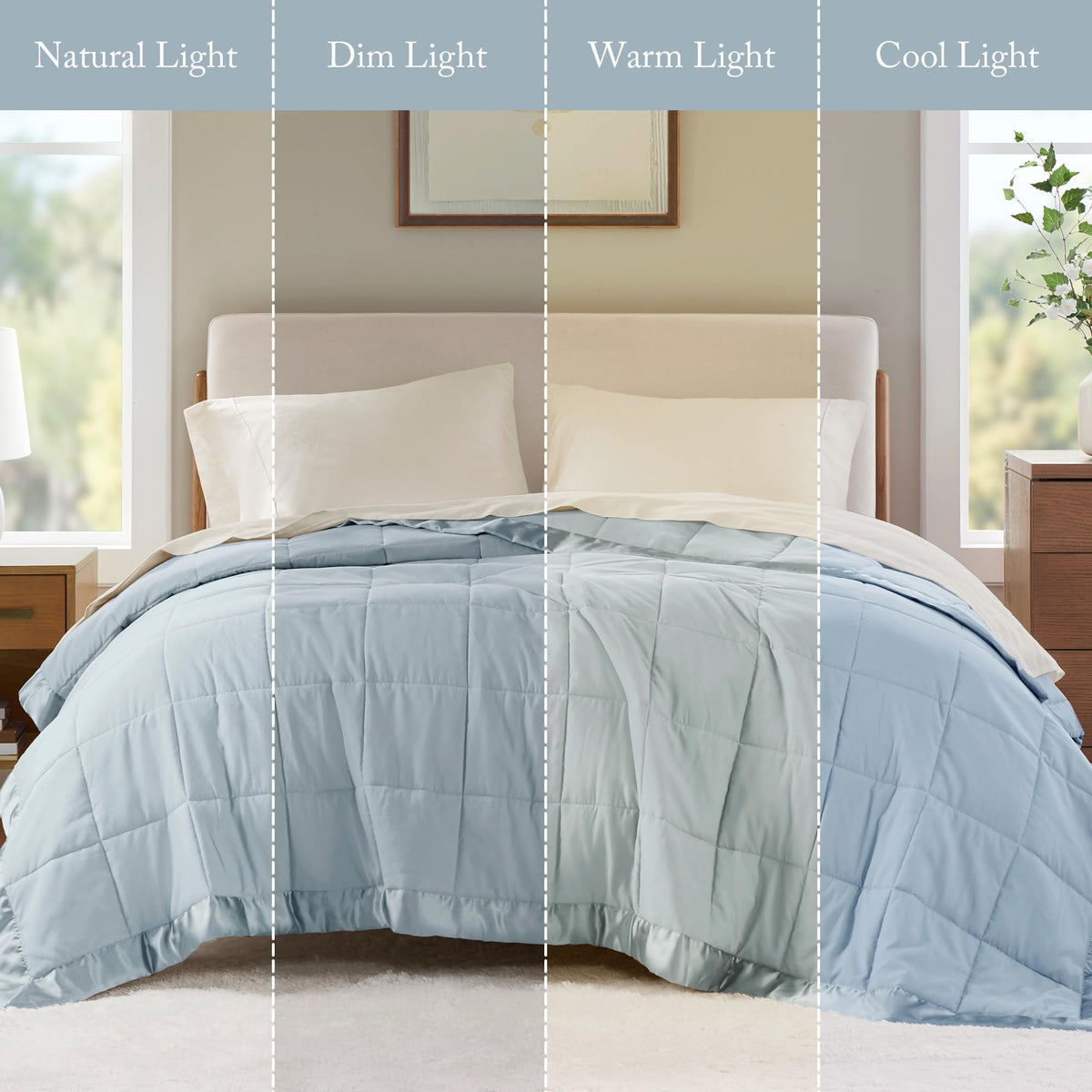 Madison Park Windom blue twin setup ready for cozy nights