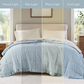 Madison Park Windom blue twin setup ready for cozy nights