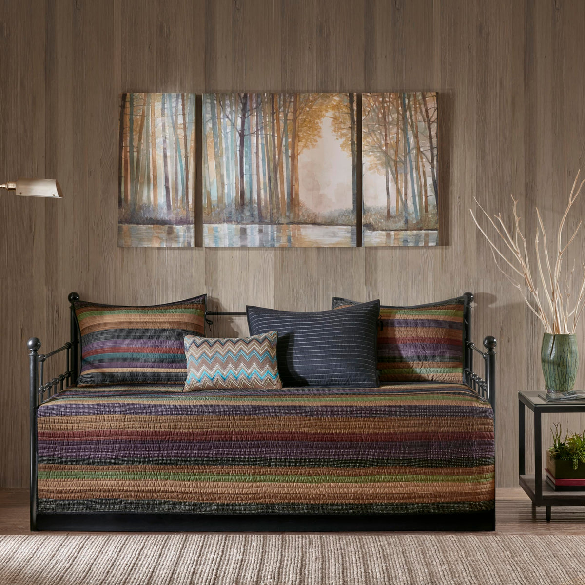Madison Park Yosemite daybed cover with quilted stitching for year-round styling.