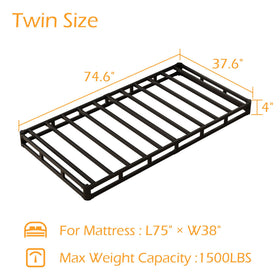 Maenizi twin 4in box spring with quick, tool-light assembly