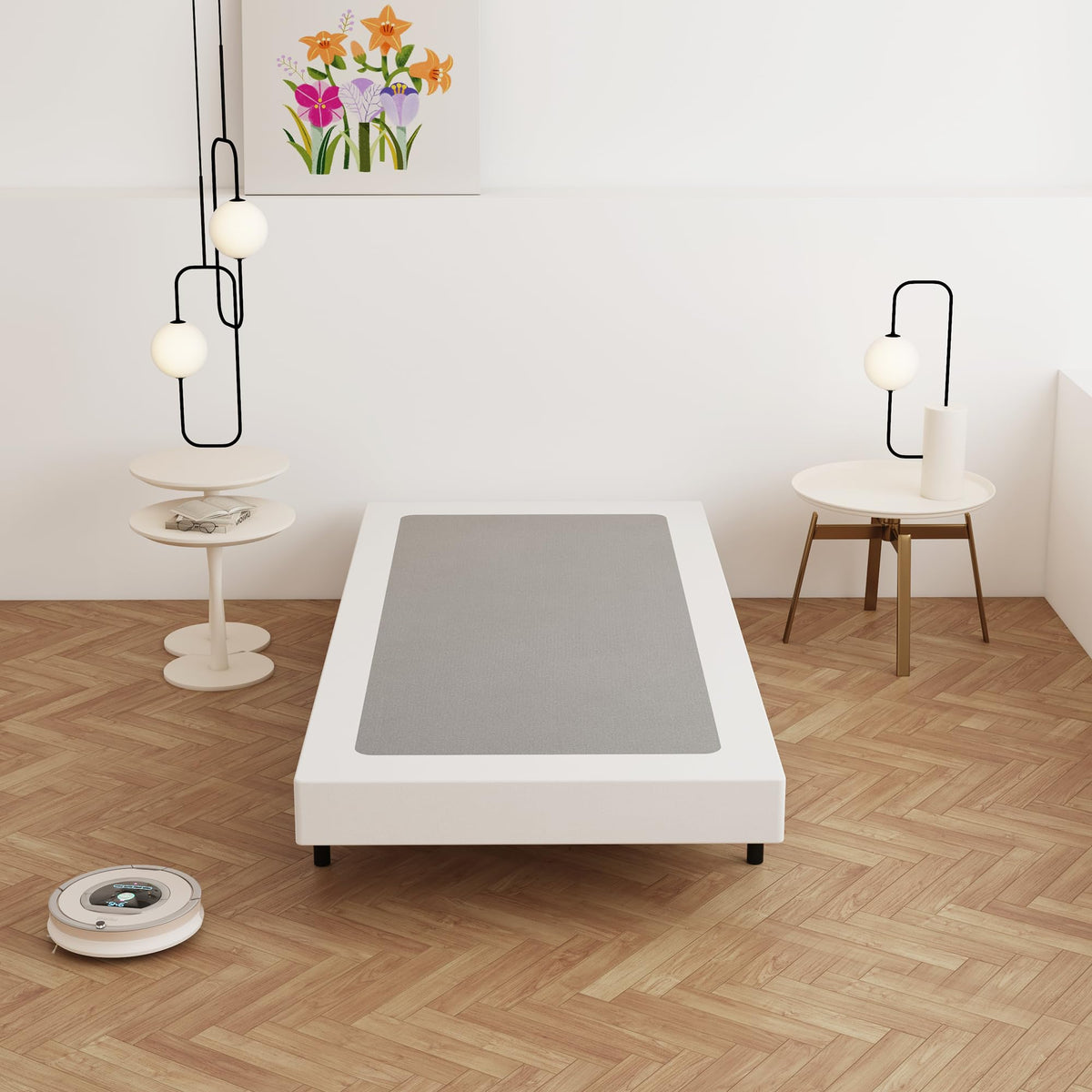 Maenizi twin box spring fabric cover close-up shows durable material