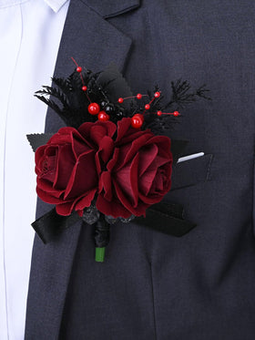 MAFELOE boutonniere back features pin and clip for versatile wear