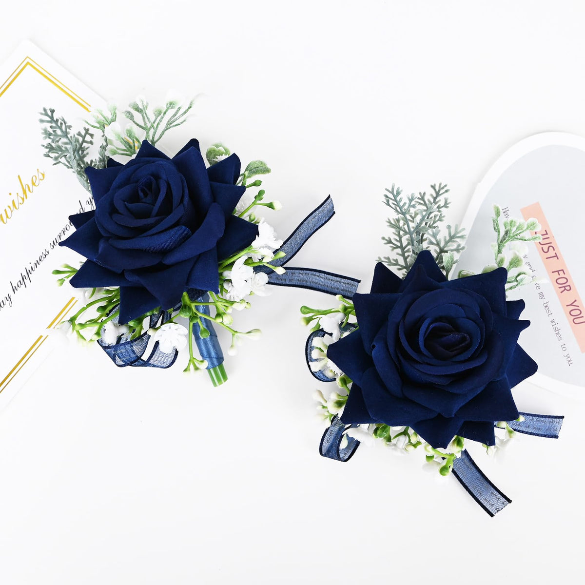 MAFELOE navy blue corsage and boutonniere suit prom and homecoming.