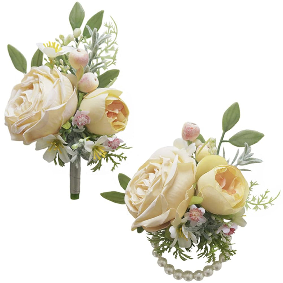 MAFELOE boutonniere yellow artificial flower for wedding elegance and lasting color