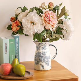 Magclay hand-painted ceramic pitcher highlights artisanal craftsmanship for stylish home decor.