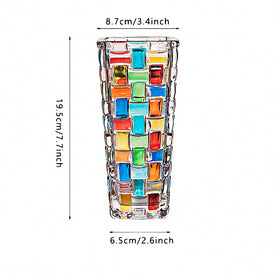 MAGCOLOR crystal vase close-up shows colorful weave reflecting light for celebrations.