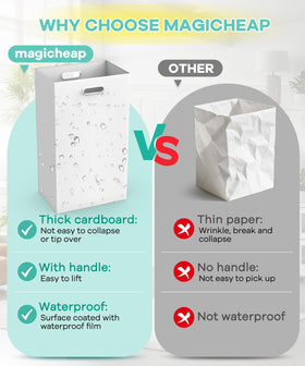 Magicheap 13-gallon foldable bin with handle, easy to store after use.