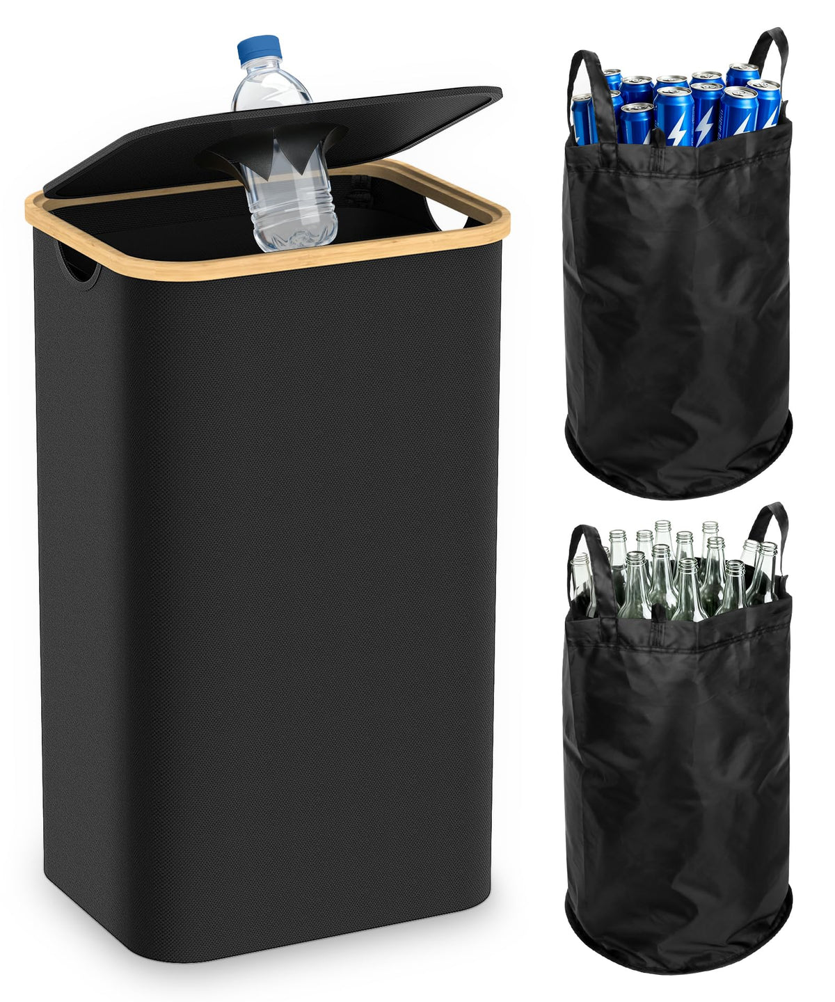 Magicheap recycling bin with lid, delivering organized waste sorting in a busy kitchen