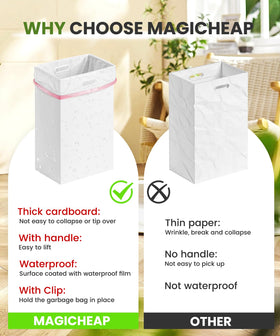 Magicheap trash cans with clip and handle for secure bag attachment at events.