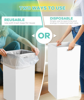 Magicheap trash can with handles for easy transport between areas