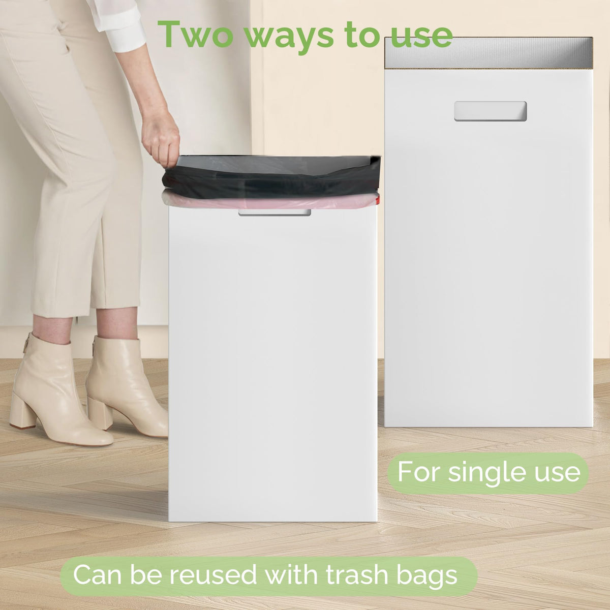 Magicheap white 30x14x14 trash bin, large-capacity cleanup for parties.
