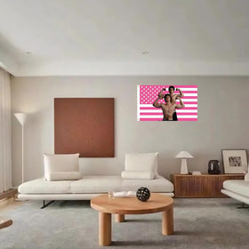 MAGJIUKE Bedroom decor with pink flag adds personal style.