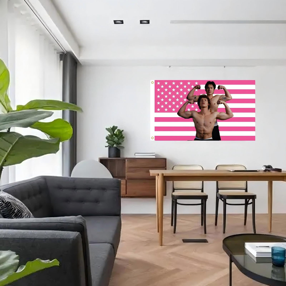 MAGJIUKE Contemporary patriotic wall art complements a variety of decors.