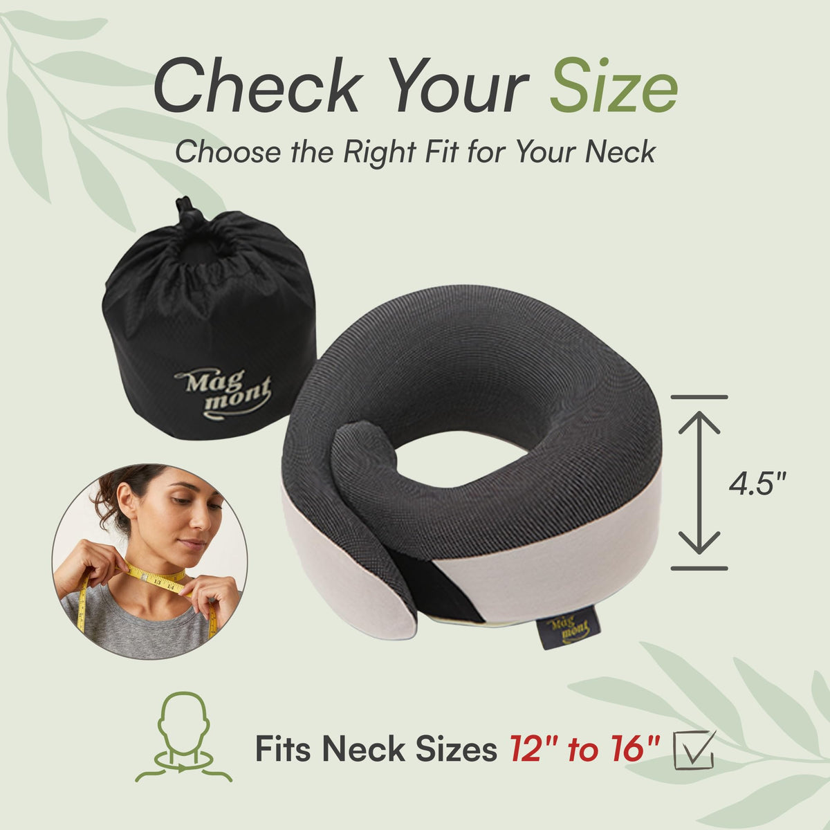Magmont pillow with washable cover, plus sleep mask and earplugs for convenience.