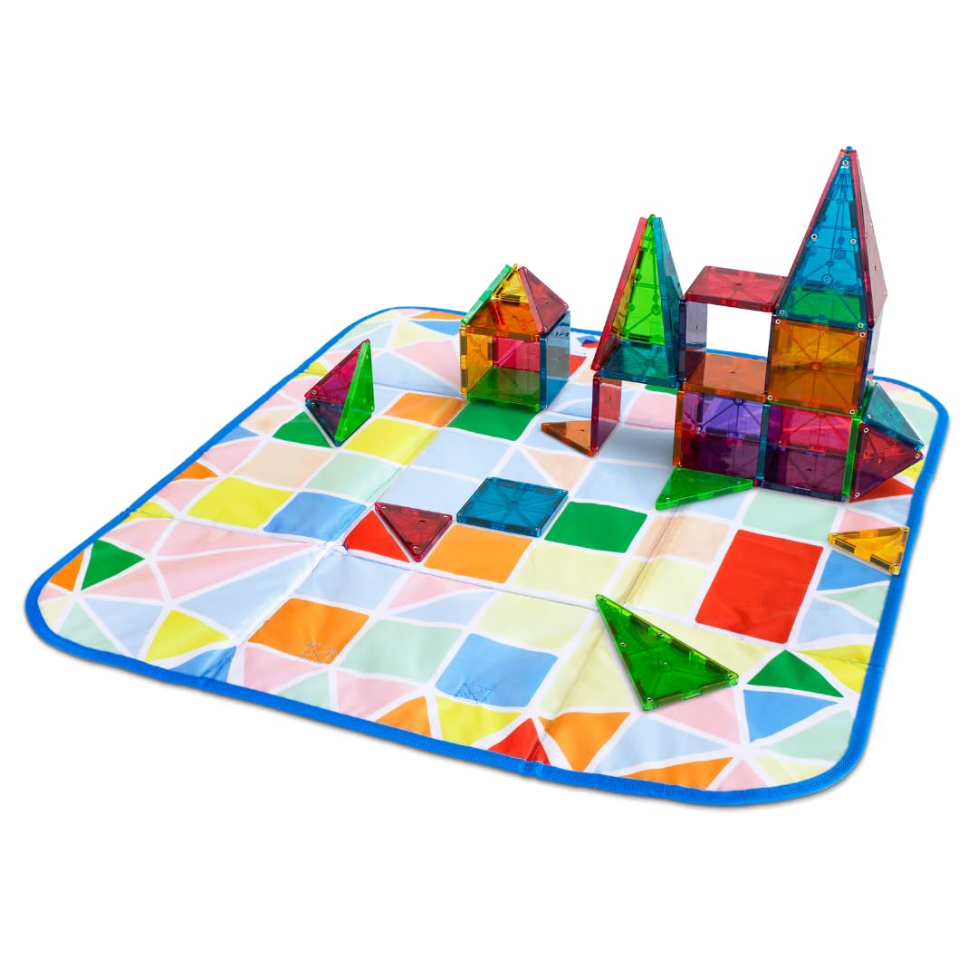 MAGNA-TILES collapsible design folds for compact storage after play.