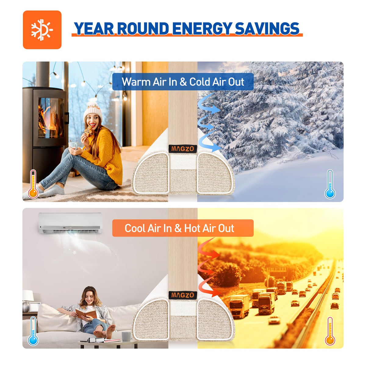 MAGZO easy installation slides under doors on smooth surfaces for quick setup.
