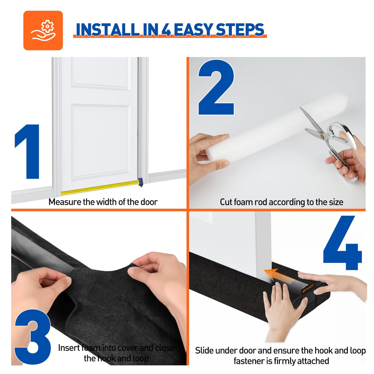 MAGZO elastic band and hook-loop ensure snug fit without residue.