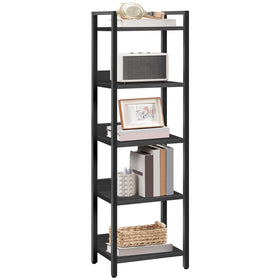 MAHANCRIS 5-tier bookshelf anti-tip kit and wall attachment for safety.